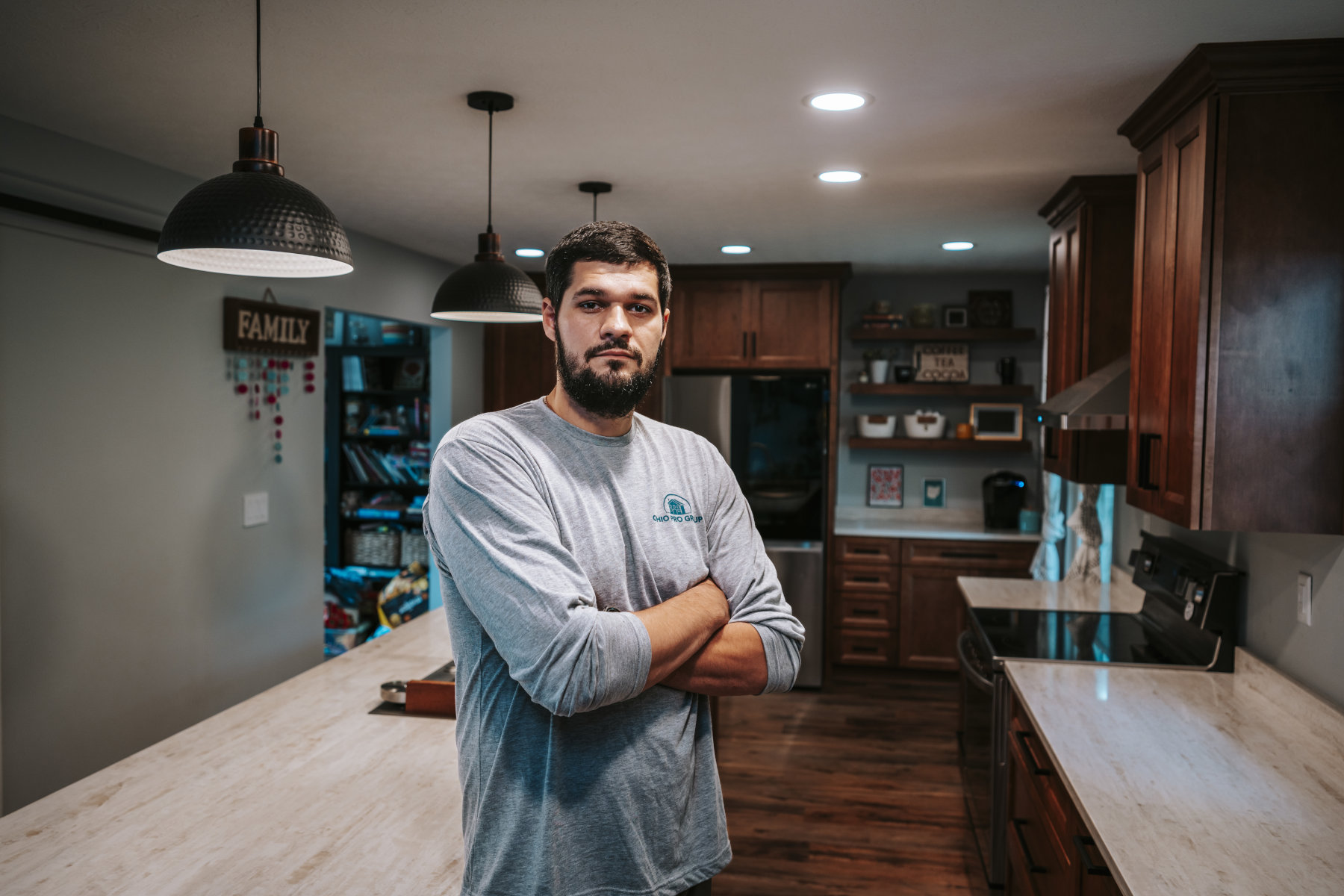 Oleg Vasilizhenko Owner of Ohio Pro Group in a kitchen he newly remodeled 1